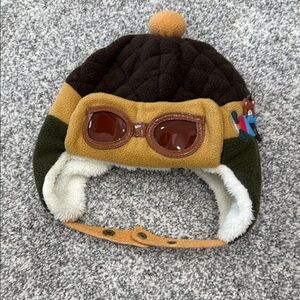 Brown and Tan Kids Aviator Hat